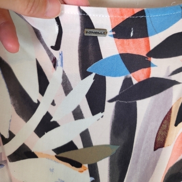 O’Neill Carina Wrap Leaf Print Multi Colored Midi Dress, sz Medium - Picture 13 of 15